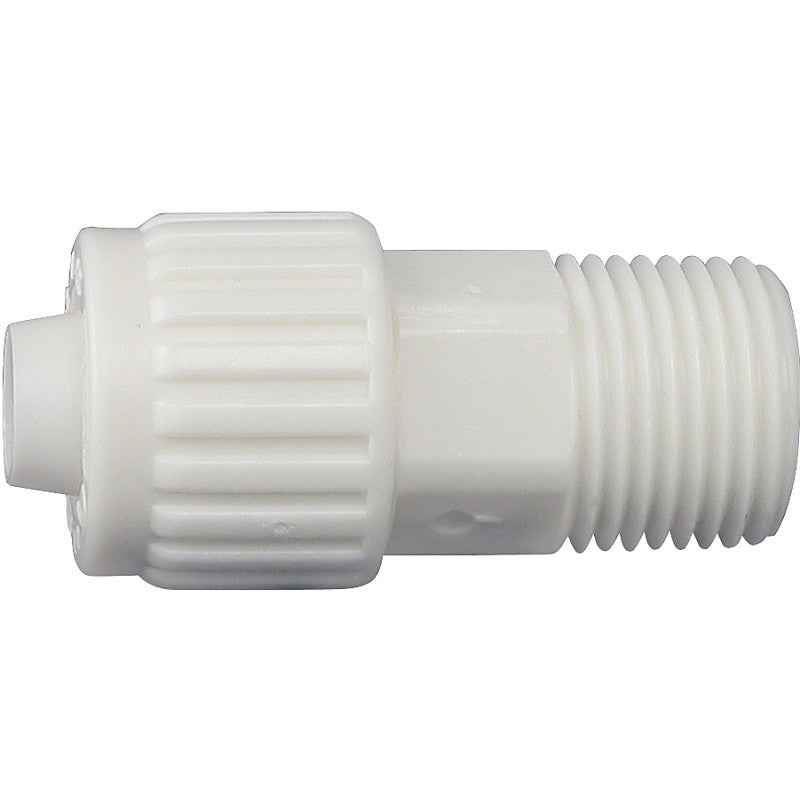 Flair-It 16842 Tube to Pipe Adapter, 1/2 in, PEX x MPT, Polyoxymethylene, White