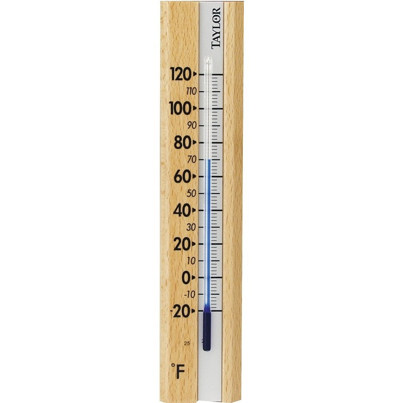 Taylor 5141 Thermometer, -20 to 120 deg F, Wood Casing