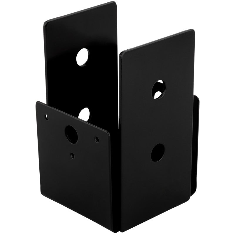 National Hardware Indio 1220VP N800-219 Post Base, 4 x 4 in Post, Plastic/Steel, Black, Storm Shine Powder-Coated