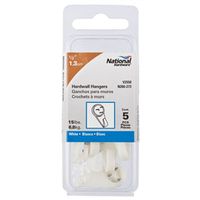 Hard Wall Hangers 1/2 Inch 5 Pack White