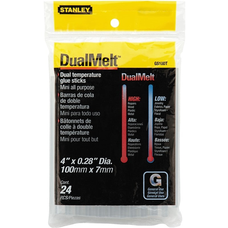STANLEY GS10DT Glue Stick, Resin Odor, Clear, 24/PK