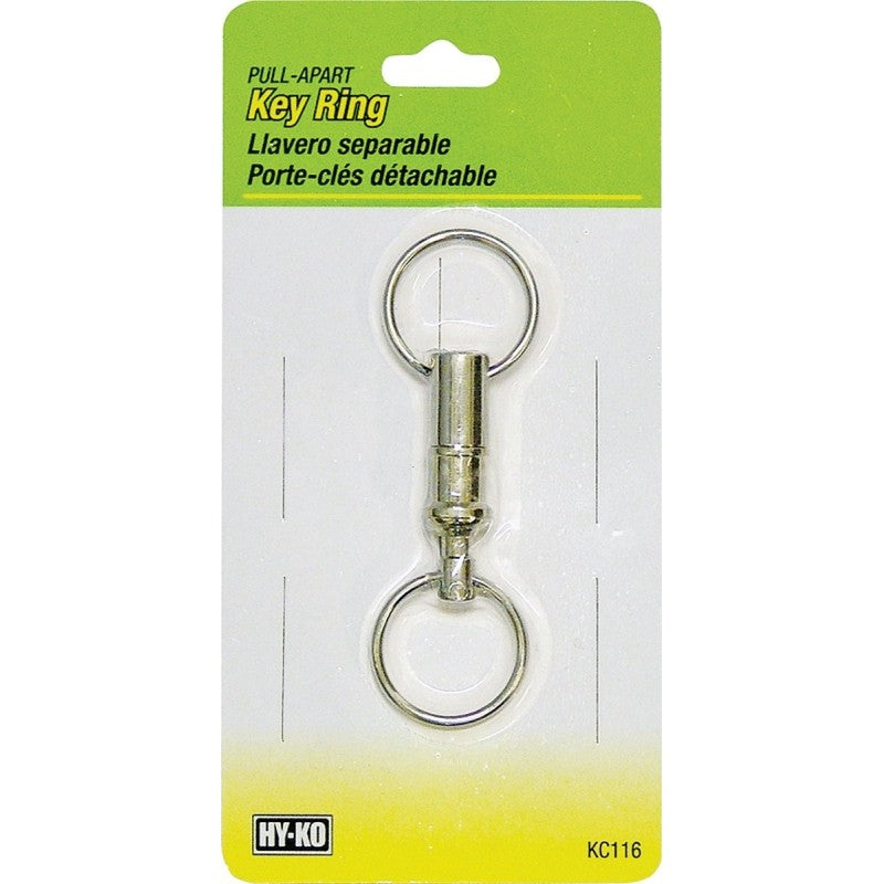 Hy-Ko KC116 Key Ring, 0.45 in L x 2-3/4 in W x 5-1/2 in H Dimensions (Pack of 5)
