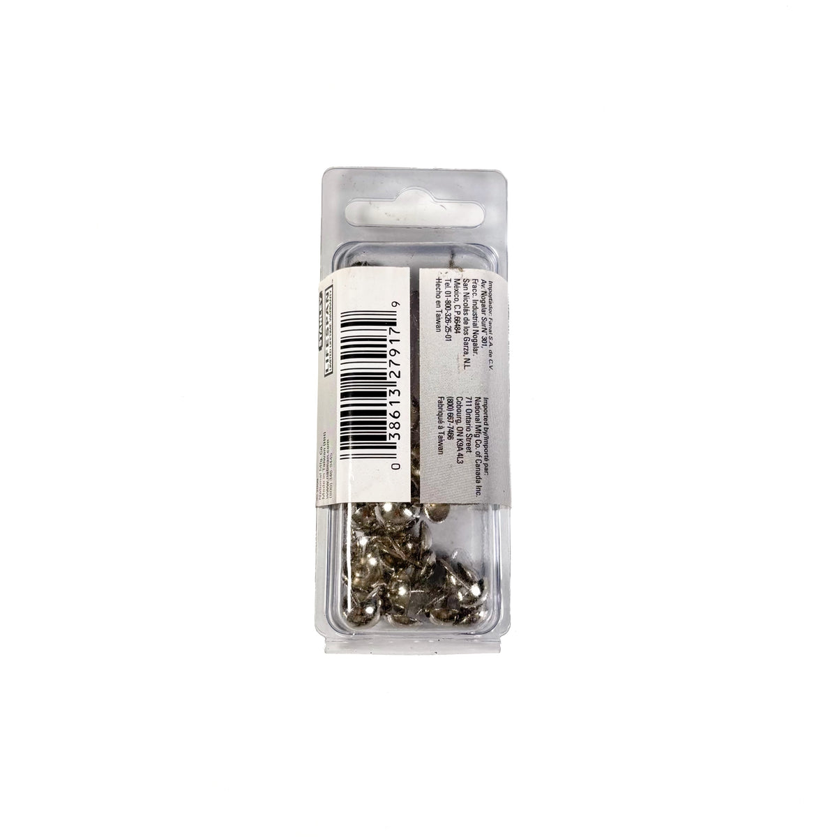 Small Round Head Upholstery Nails Nickel 30 Pack