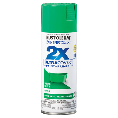 Rust-Oleum Painter's Touch 2X Ultra Cover 334055 Spray Paint, Gloss, Spring Green, 12 oz, Aerosol Can