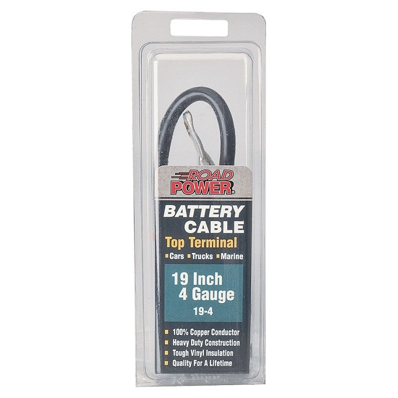 CCI Maximum Energy 19-4 Battery Cable, 4 AWG Wire, 19 in L, Black Sheath