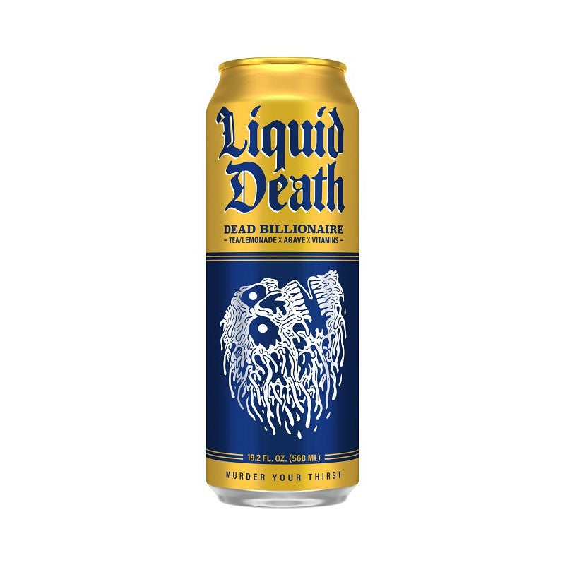 Liquid Death 1700635 Iced Tea, Dead Billionaire, 19.2 oz Can (Pack of 12)