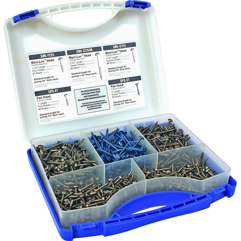 Kreg SK03 Pocket-Hole Screw Kit, Self-Tapping Point, Carbon Steel
