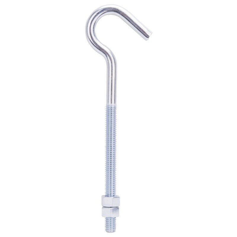 ProSource LR326 Hook Bolt, 9.3 mm Thread, 4 in L Thread, 7-1/4 in L, Steel, Zinc (Pack of 10)