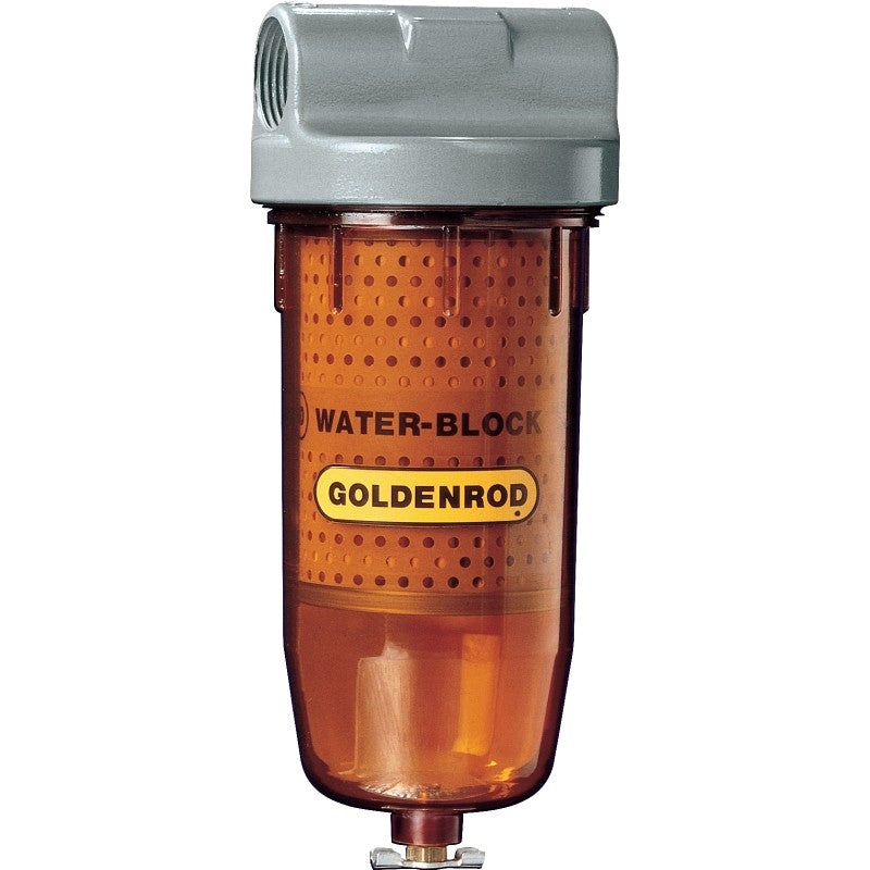 DL Goldenrod Water Block 496 Series Fuel Filter, 150 psi Pressure, 1 in Connection, NPT, 25 gpm
