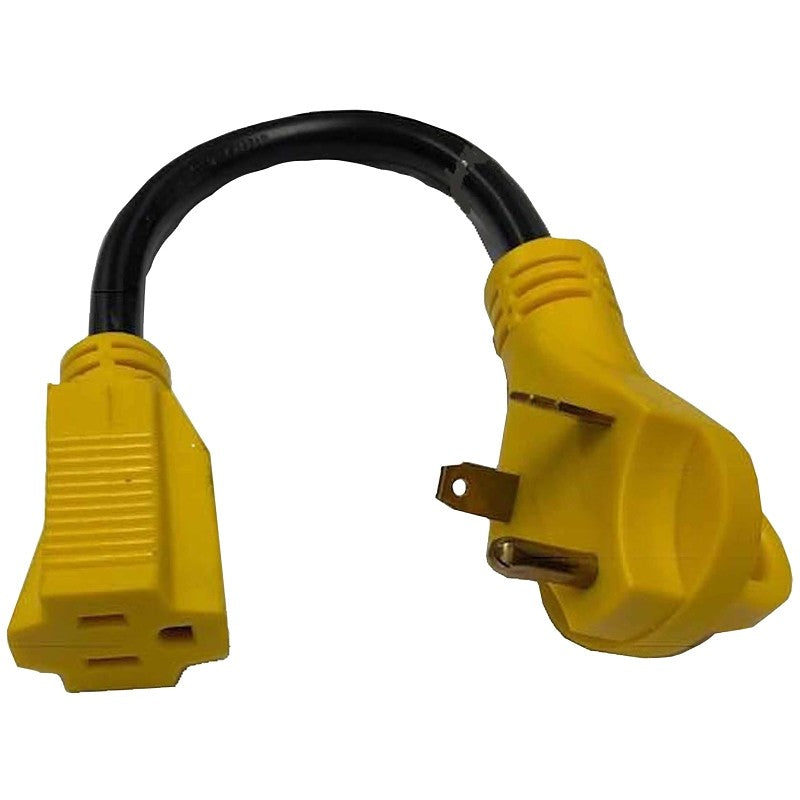 US Hardware RV-802B Adapter, 15 A Female/30 A Male, 125 V, Female, Male, 12 AWG Cable