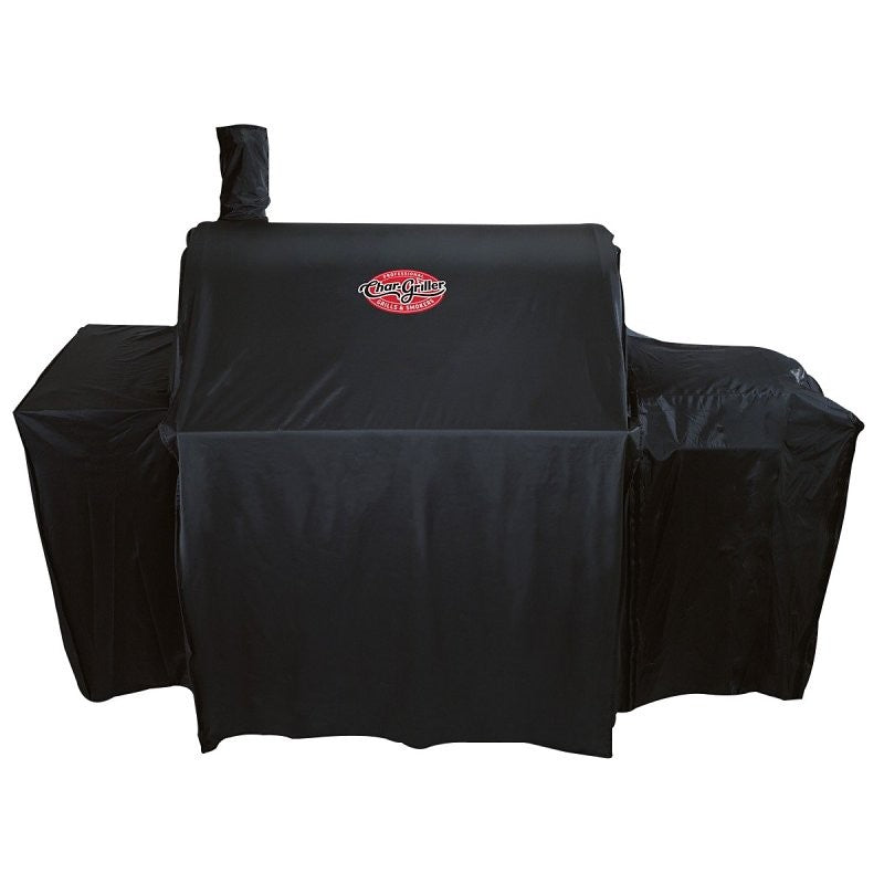 Char-Griller 1655 Grill Cover, 66 in W, 26.2 in D, 49.3 in H, Polyester, Black