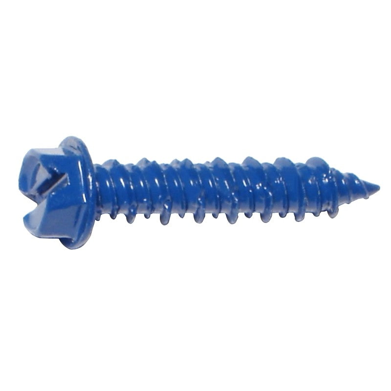 Midwest Fastener 10530 Masonry Screw, 1/4 in Dia, 1-1/4 in L, Steel, 3/16 in Drill, 1/PK