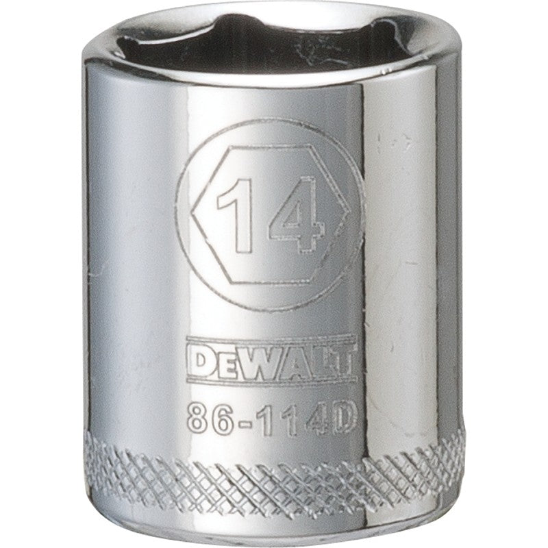 DEWALT DWMT86114OSP Hand Socket, 14 mm Socket, 1/4 in Drive, 6-Point, Vanadium Steel, Polished Chrome