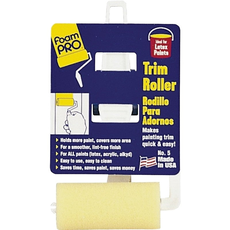 Foampro 5 Trim Roller, 3 in L, Foam Cover (Pack of 12)