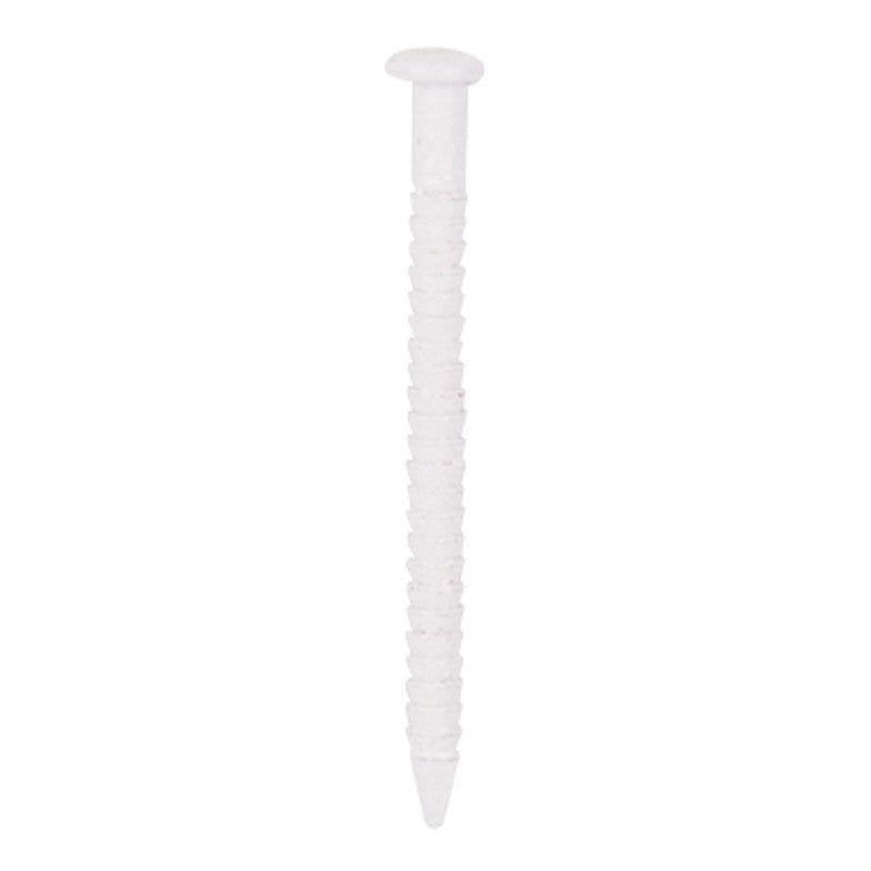 ProSource NTP-158-PS Panel Nail, 16D, 1 in L, Steel, Painted, Flat Head, Ring Shank, White (Pack of 4)