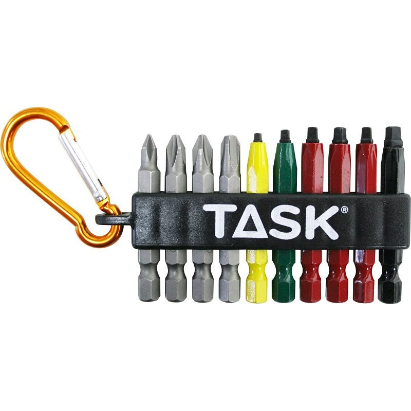 Task T67918 Carabiner Clip Set, Steel, 10-Piece