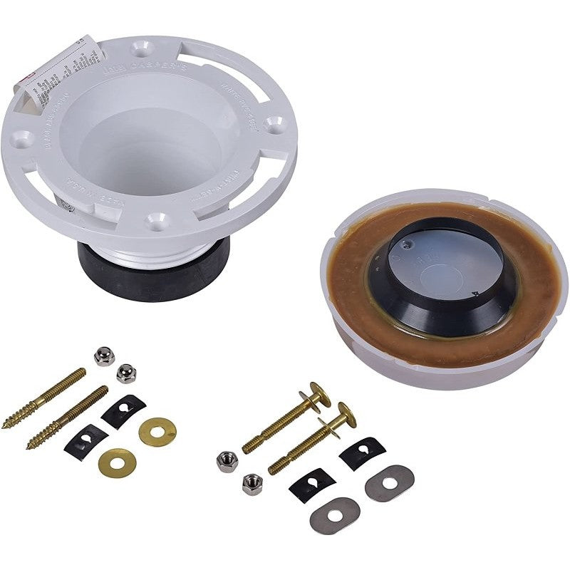Oatey Twist-N-Set Series 43652 Closet Flange Repair Kit, 4 in Connection, PVC, White
