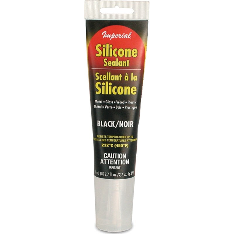 Imperial KK0309 Silicone Sealant, Paste, Black, 2.7 oz Tube