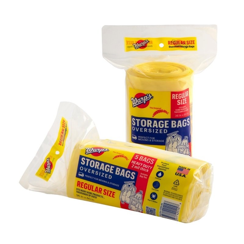 Warp's Banana Bags CB-36 Storage Bag, R, Plastic, Yellow, 36 in L, 60 in W, 2 mil Thick