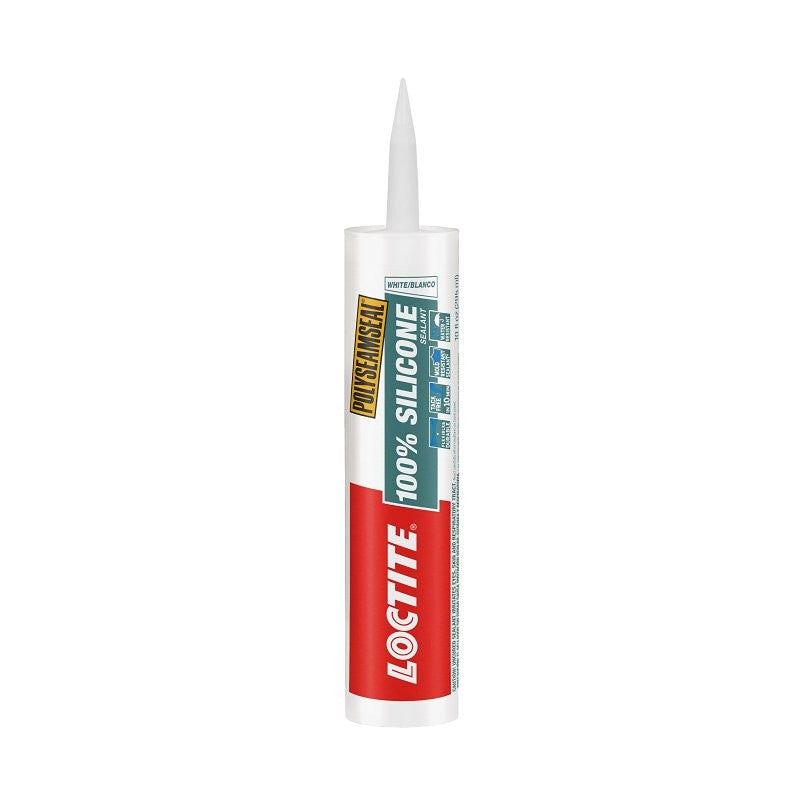 Loctite POLYSEAMSEAL 1508975 Silicone Sealant, White, -30 to 250 deg F, 10 oz Cartridge (Pack of 12)