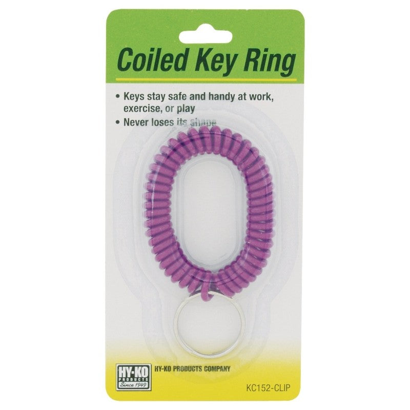 Hy-Ko KC152-CLIP Key Ring, Coiled, Vinyl