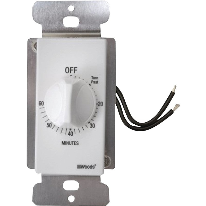 Woods 59717 Countdown Timer, 20 A, 125 V, 2500 W, 60 min Time Setting, 6 On/Off Cycles Per Day Cycle, White