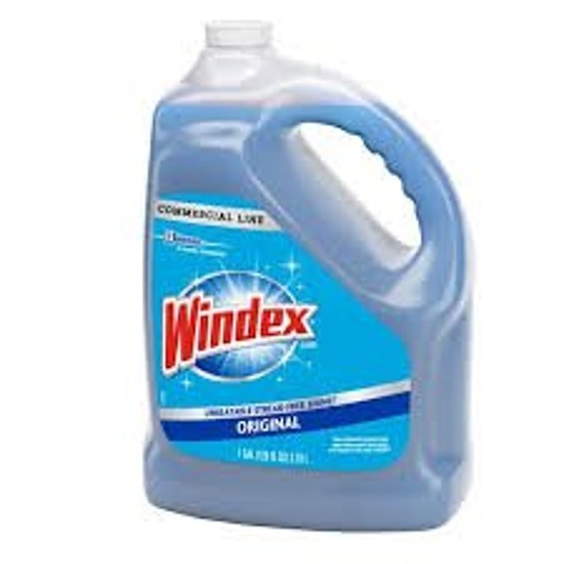 Windex 12207 Glass Cleaner Refill, 128 oz Bottle, Liquid, Pleasant, Blue (Pack of 4)