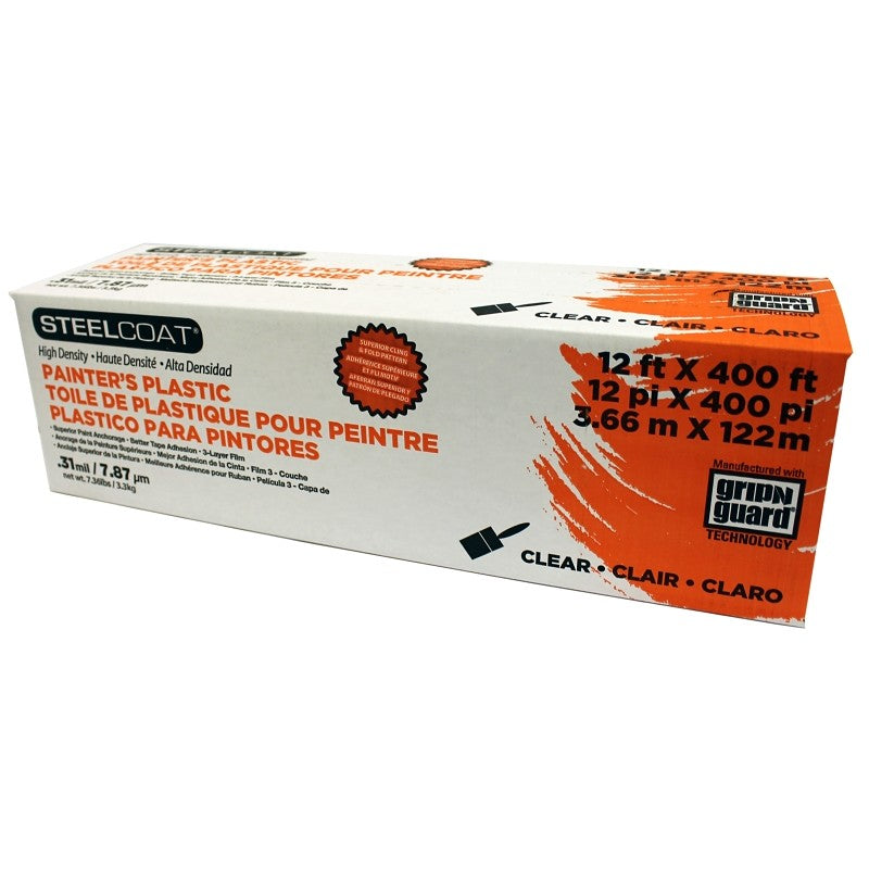 Petoskey Plastics P9941-07 Painter's Plastic, 400 ft L, 12 ft W, Clear