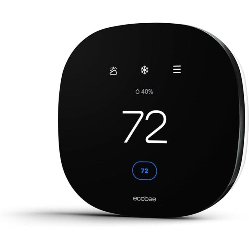 ecobee EB-STATE3LT-02 Lite Smart Wi-Fi Thermostat, 24 V, Humidity, Proximity, Temperature Sensor, Black