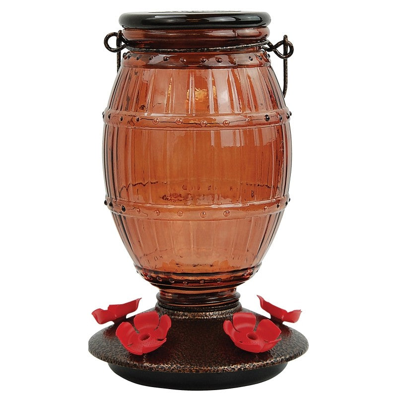 Perky-Pet 9106-2 Bird Feeder, 36 oz, Nectar, 5-Port/Perch, Glass, 8-3/4 in H