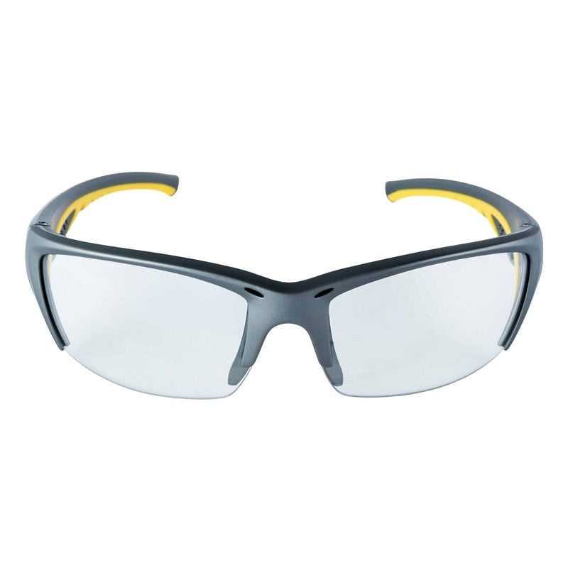 3M 90212-HZ4-NA Safety Eyewear, Anti-Fog, Scratch-Resistant Lens, Plastic Frame, Gray/Yellow Frame, UV Protection: Yes