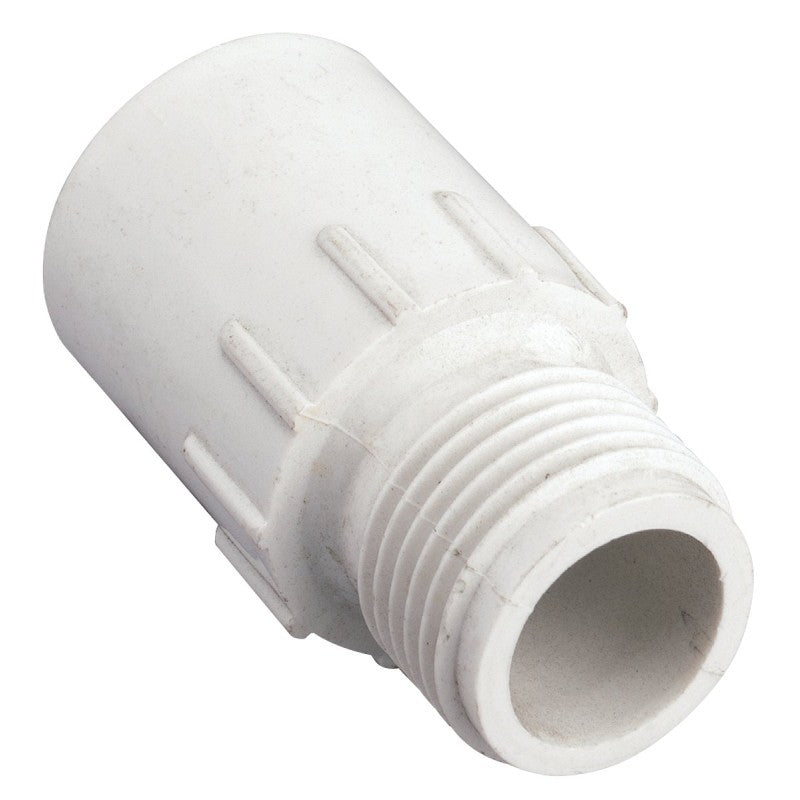 Orbit 53362 Hose to Pipe Adapter, 1/2 x 3/4 in, Slip Joint x MHT, PVC, White