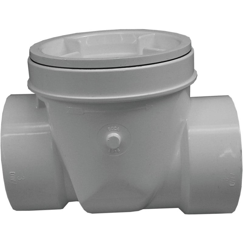 Canplas 223284W Backwater Valve, 4 in Connection, Hub, PVC