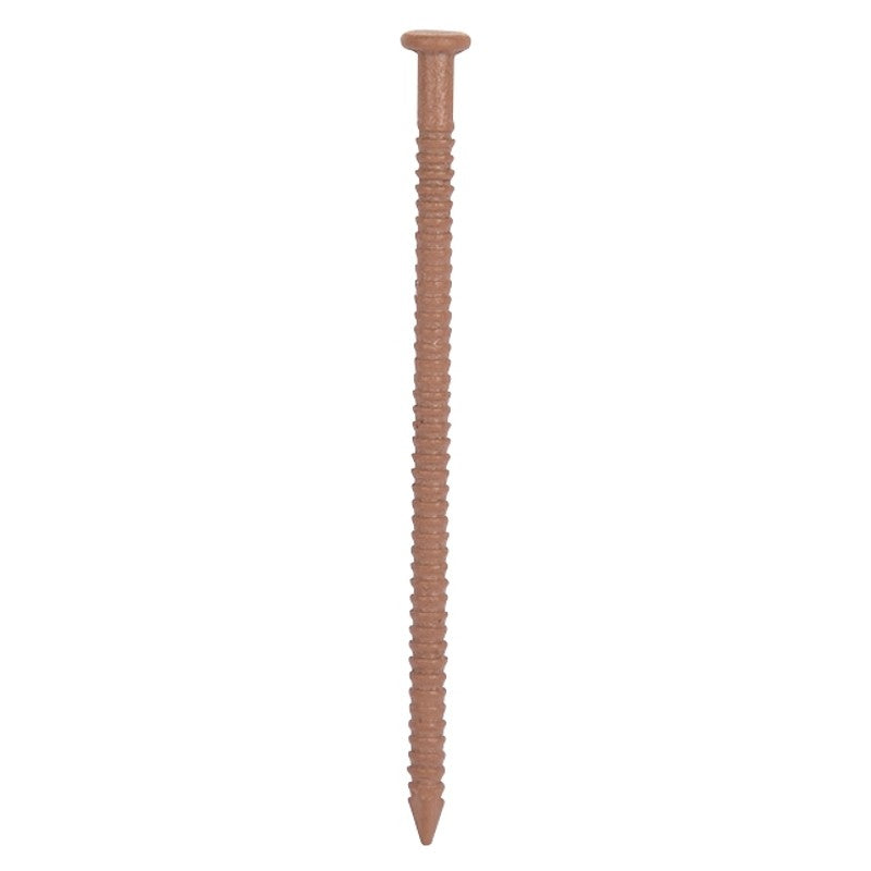 ProSource NTP-161-PS Panel Nail, 15D, 1-5/8 in L, Steel, Painted, Flat Head, Ring Shank, Brown (Pack of 4)