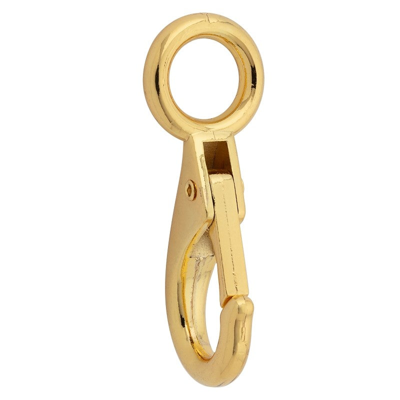 National Hardware N890-020 Boat Snap with Fixed Round Eye, 5/8 x 2-3/4 in, 120 lb Working Load, Zinc, Bronze