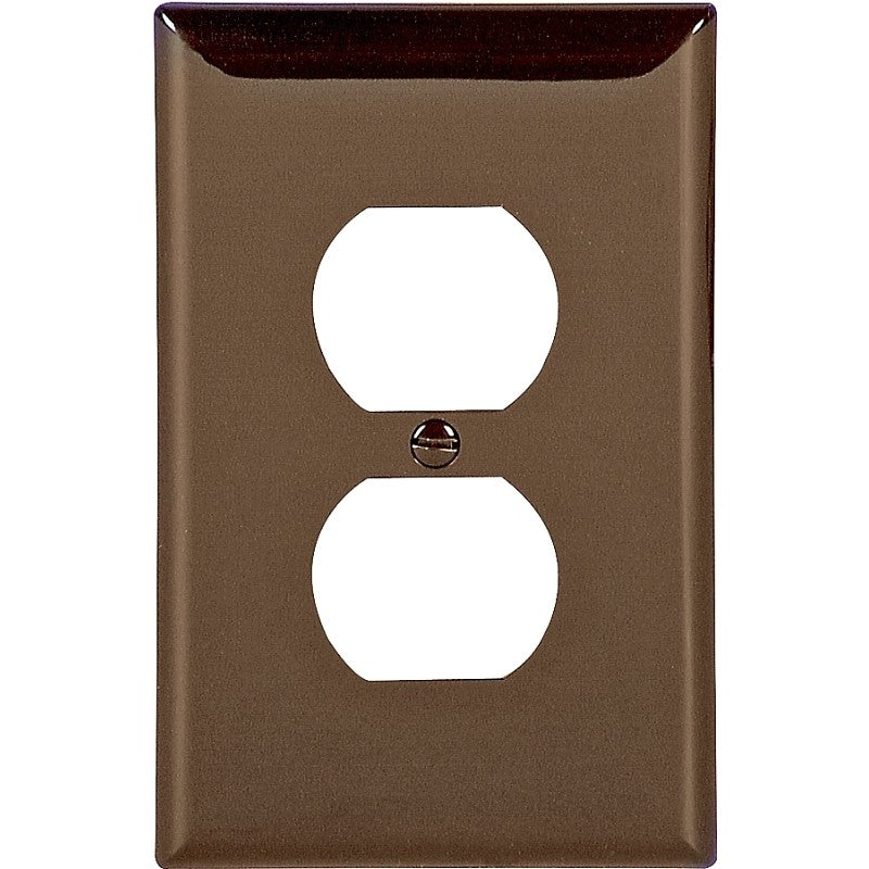 Eaton Wiring Devices PJ8B Series Duplex and Single Receptacle Wallplate, Mid-Size, 4-7/8 in L, 3-1/8 in W, 1-Gang, Brown (Pack of 25)