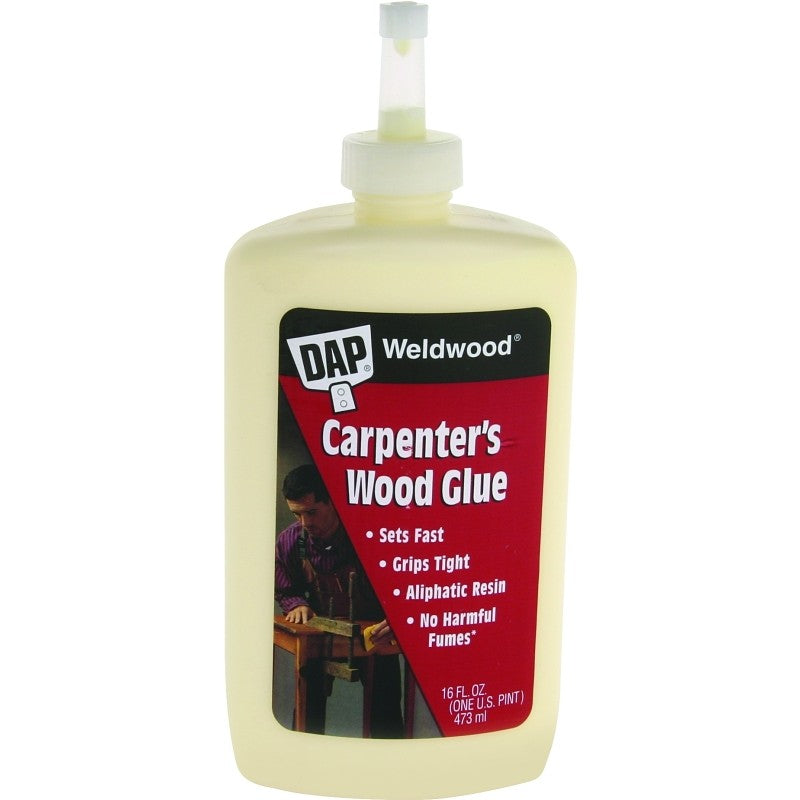 DAP Weldwood 00491 Wood Glue, Yellow, 1 pt Bottle