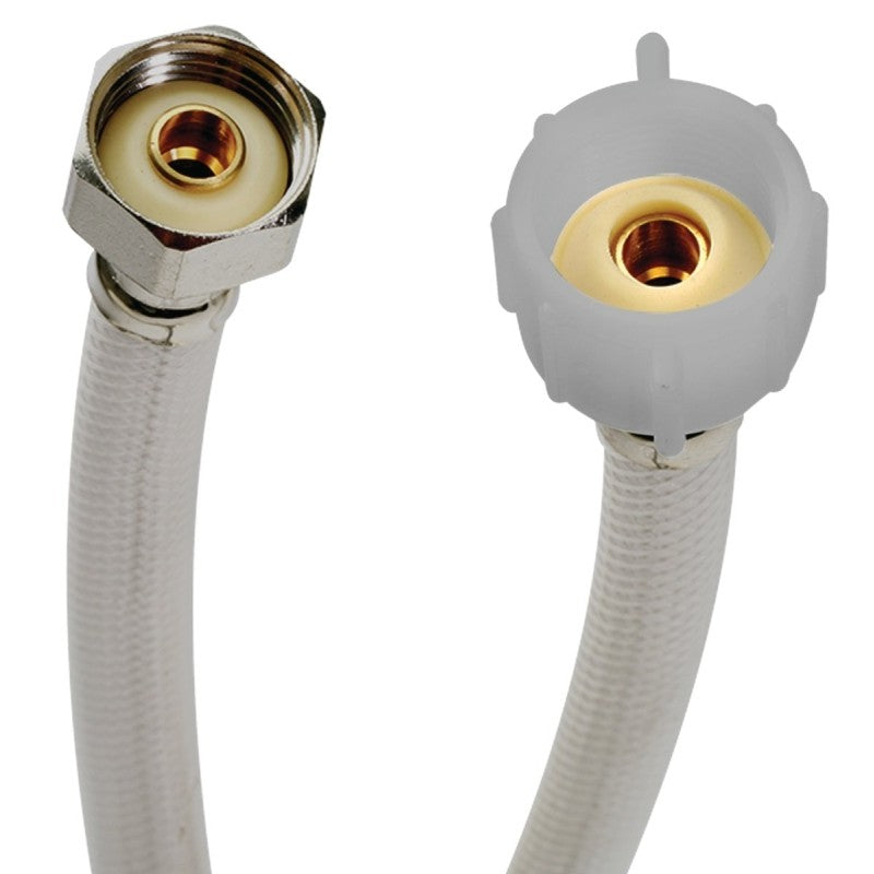 Fluidmaster B4TV12 Toilet Connector, 1/2 in Inlet, FIP Inlet, 7/8 in Outlet, Ballcock Outlet, Vinyl Tubing, 12 in L