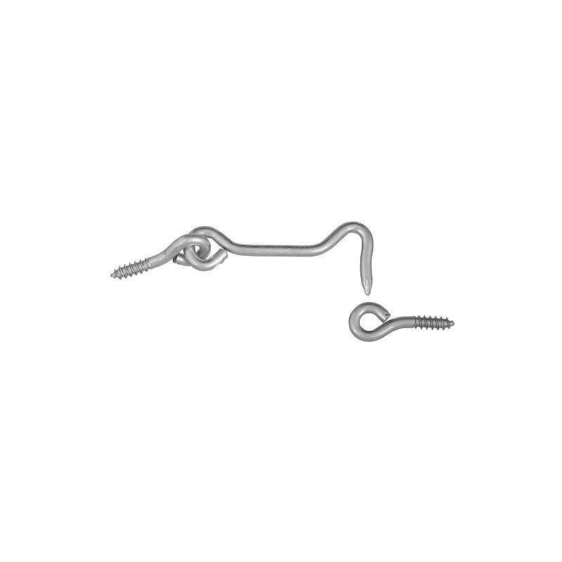 National Hardware V2000 Series N117-952 Hook and Eye, 2-1/2 in Dimensions, Steel, Zinc, 2/PK