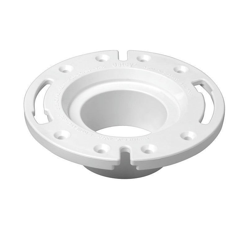 Oatey 43585 Closet Flange, 3 in Connection, PVC, White, For: Most Toilets