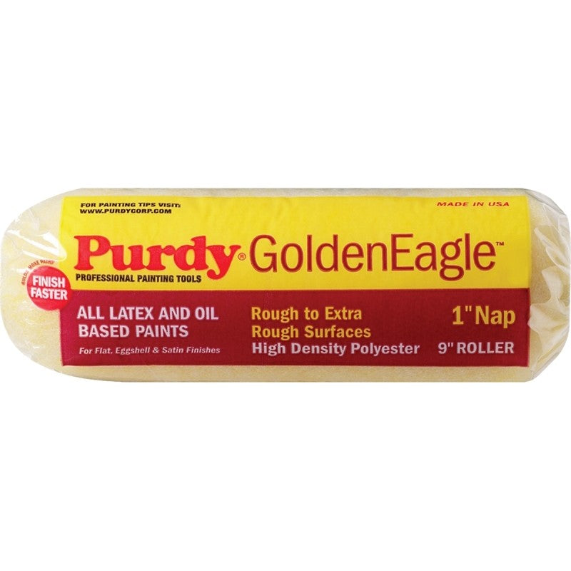 Purdy Golden Eagle 608095 Paint Roller Cover, 1 in Thick Nap, 9 in L, Polyester Cover
