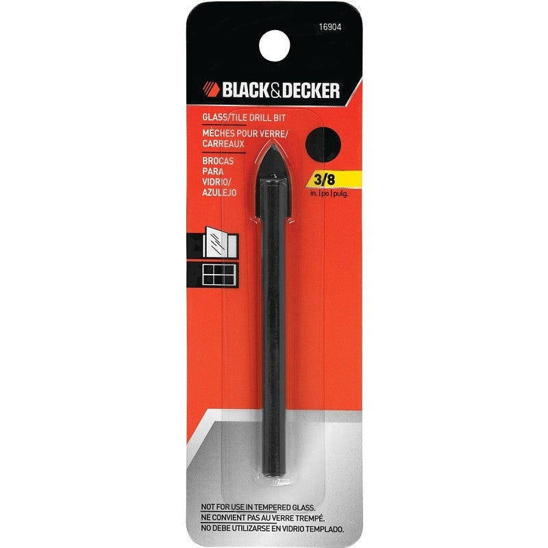 Black+Decker 16904 Drill Bit, 3/8 in Dia, 3-7/8 in OAL, 3/8 in Dia Shank
