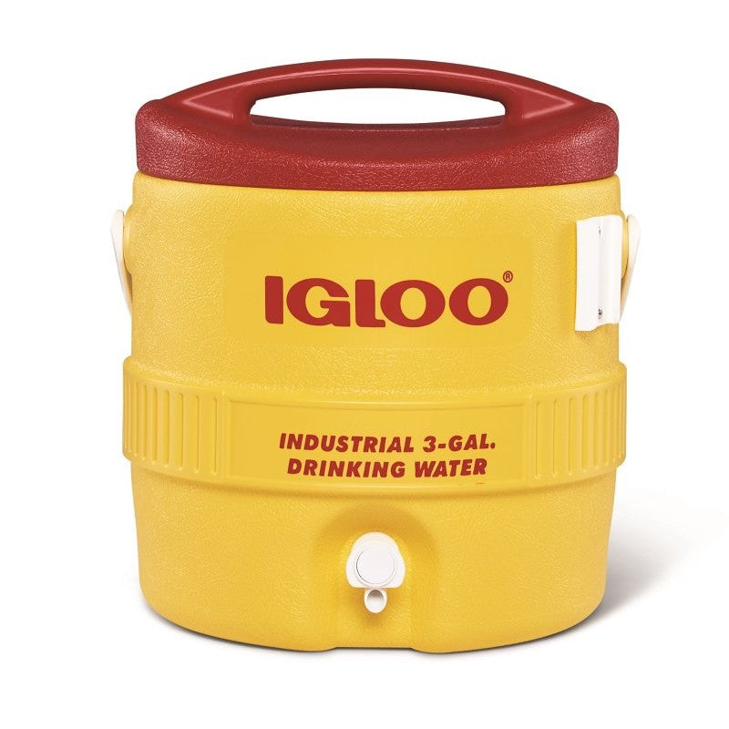 Igloo 400 Series 00000431 Water Cooler, 3 gal Tank, Drip Resistant Spigot, Polyethylene, Red/Yellow