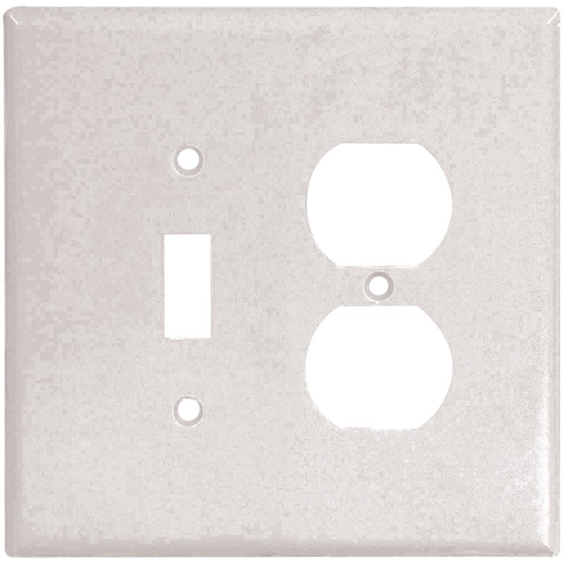 Eaton Wiring Devices 2148W-BOX Combination Wallplate, 4-1/2 in L, 4-9/16 in W, Oversize, 2-Gang, Thermoset, White (Pack of 10)