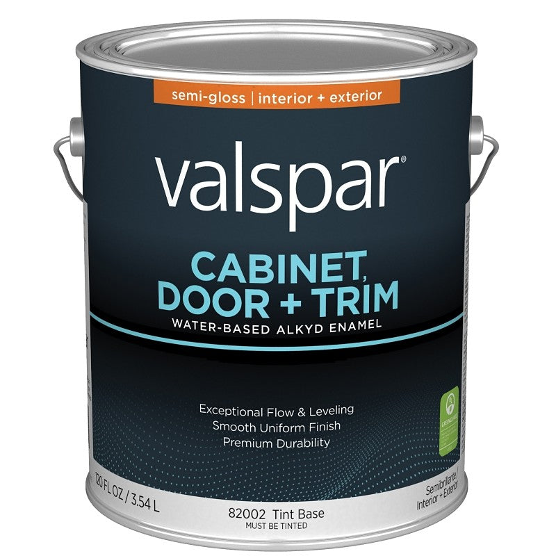 Valspar 8200 028.0082002.007 Cabinet, Door and Trim Paint Enamel, Water Base, Semi-Gloss Sheen, Tint Base, 1 gal (Pack of 4)