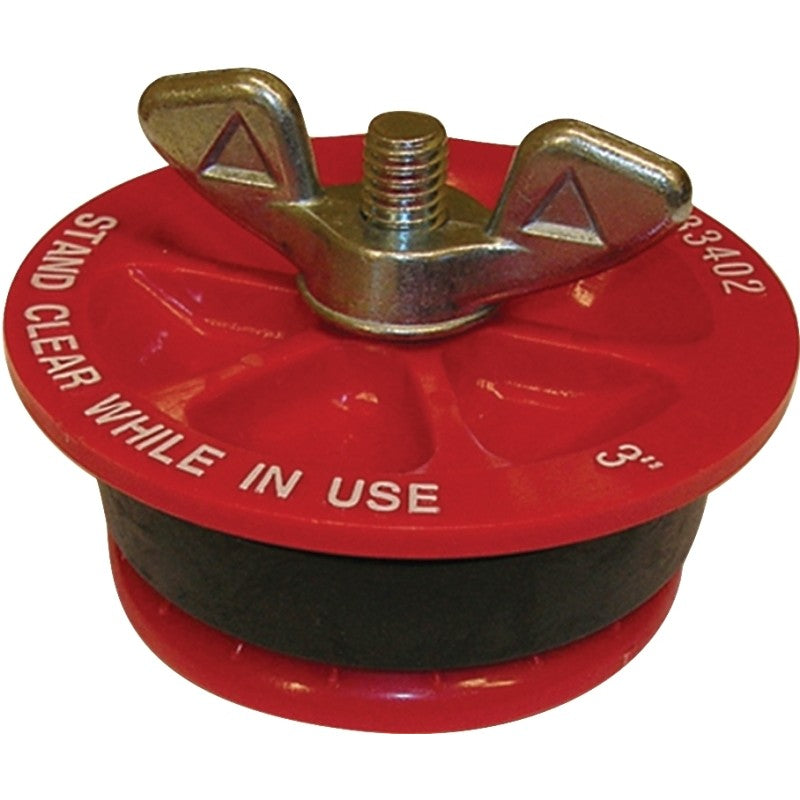 Oatey 33402 Test Plug, 3 in Connection, Plastic, Red