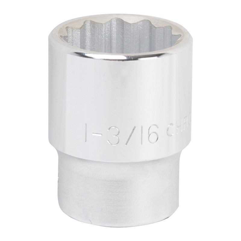 Vulcan MT-SS6038 Drive Socket, 1-3/16 in Socket, 3/4 in Drive, 12-Point, Chrome Vanadium Steel, Chrome