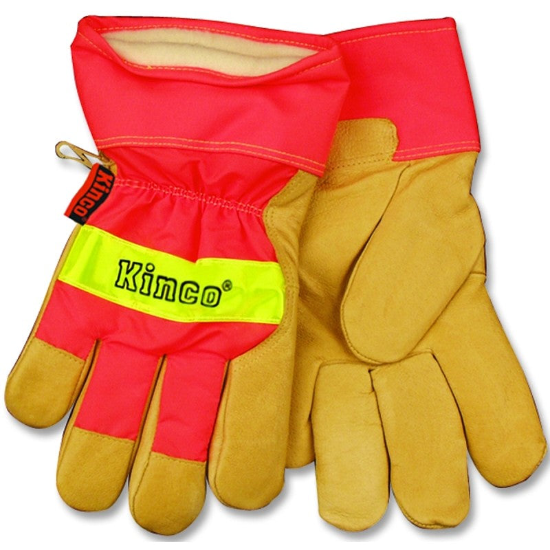 Heatkeep 1938-L Work Gloves, Men's, L, Wing Thumb, Orange/Palamino