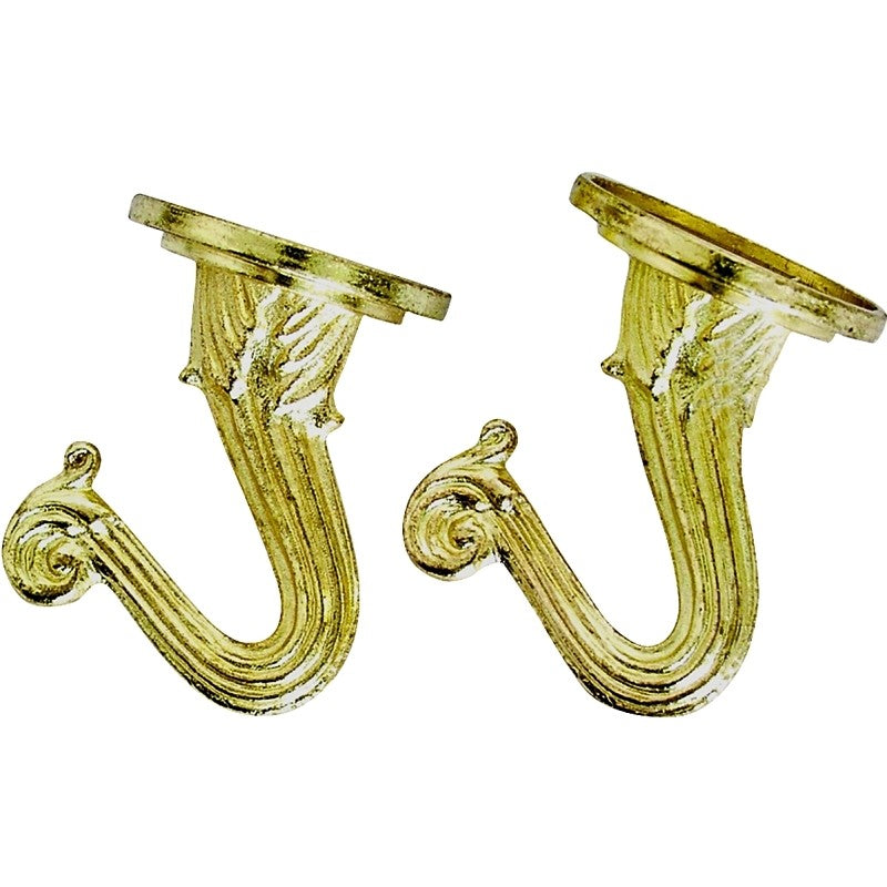 Landscapers Select GB0413L Ceiling Hook, 1.5 in L, zinc Alloy, Polished Brass, Wall Mount Mounting