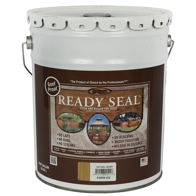 Ready Seal 512 Stain and Sealer, Natural Cedar, 5 gal